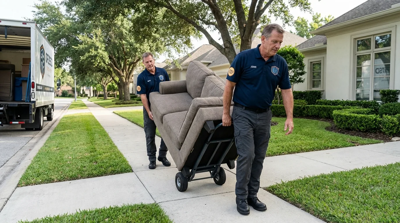 Local residential moving crew loading furniture in Portsmouth, RI